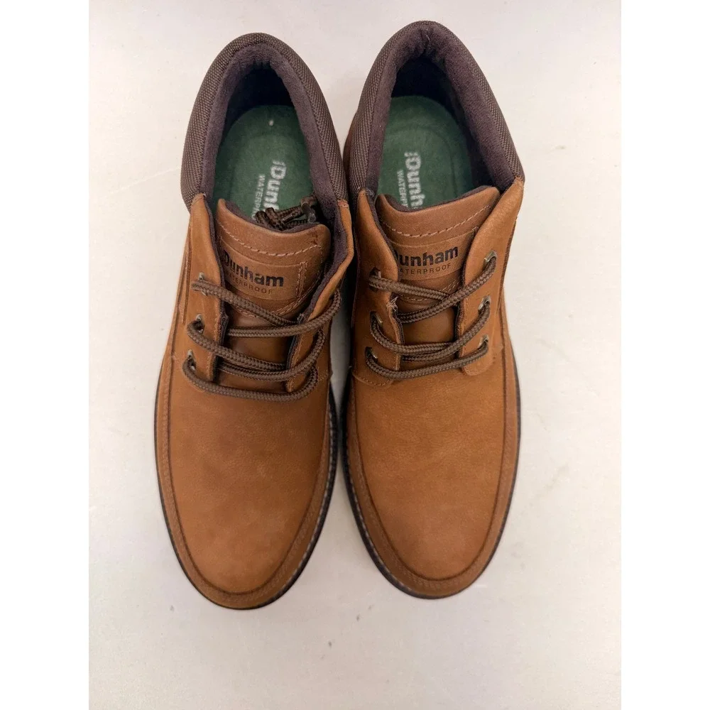Dunham Mens Waterproof Leather Chukka Boots Tan Brown Moc Toe CJ0854 Size 9 D